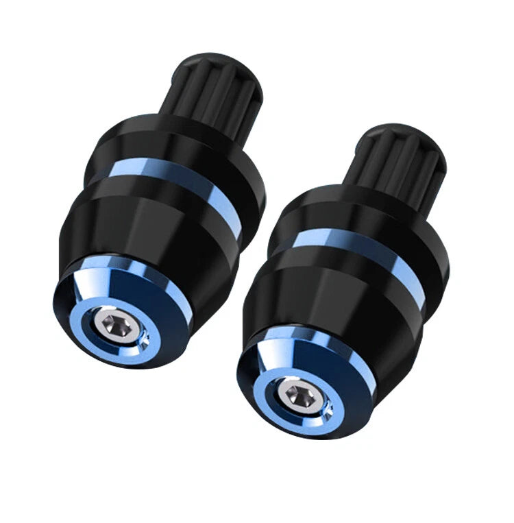 22mm 7/8" Motorcycle Handlebar Grips Bar End Caps CNC Blue