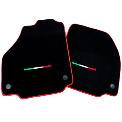Floor Mats for Ferrari 458 Italia Black Tailored Carpets Set with Red Trim