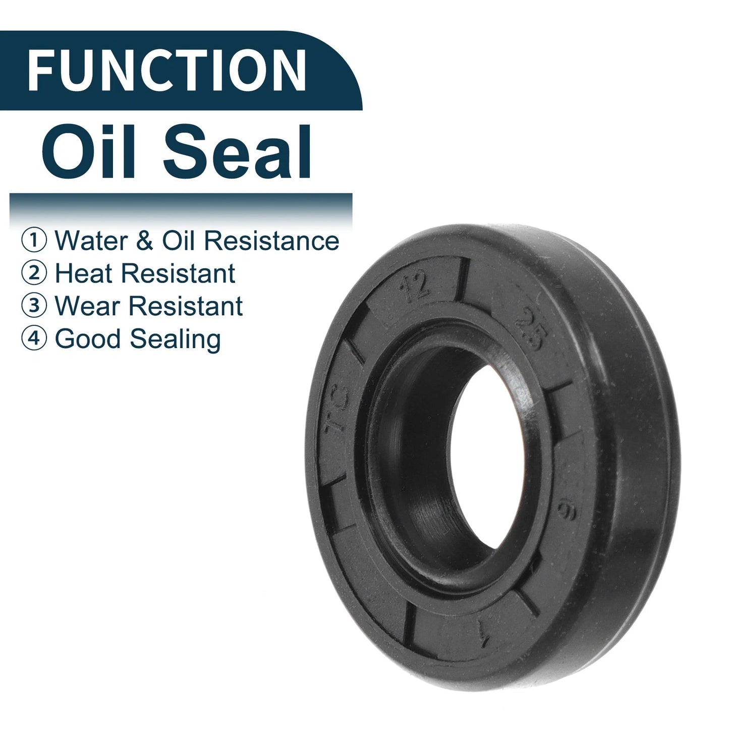 Oil Seal 12x25x6mm NBR Rubber Seal Ring 5Pcs
