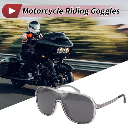 1 x Set Motorcycle Riding Goggles Black Lens Bright Gray Gray Frame UV400