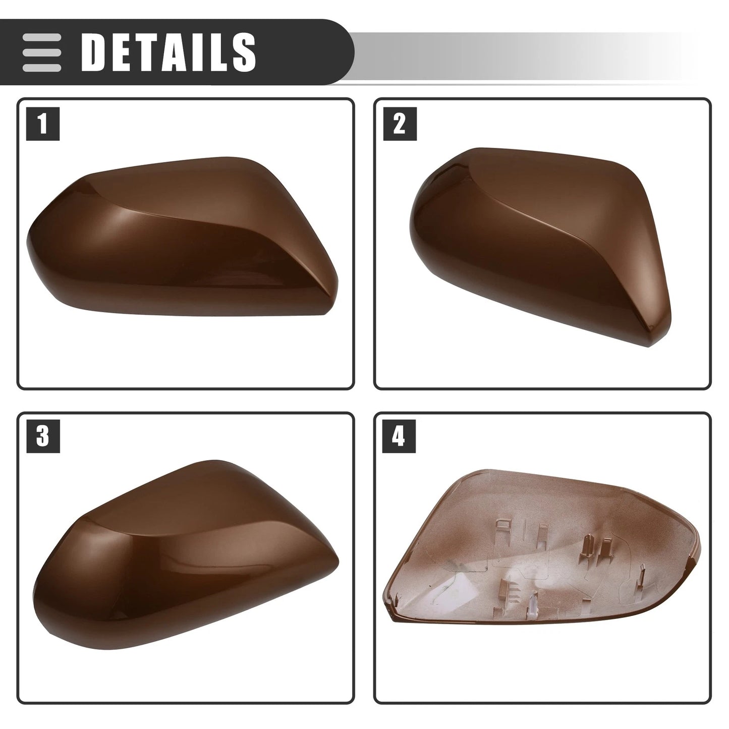 Right Side Mirror Cover for Toyota Camry 2.5L L4 (2018-2023) Brown