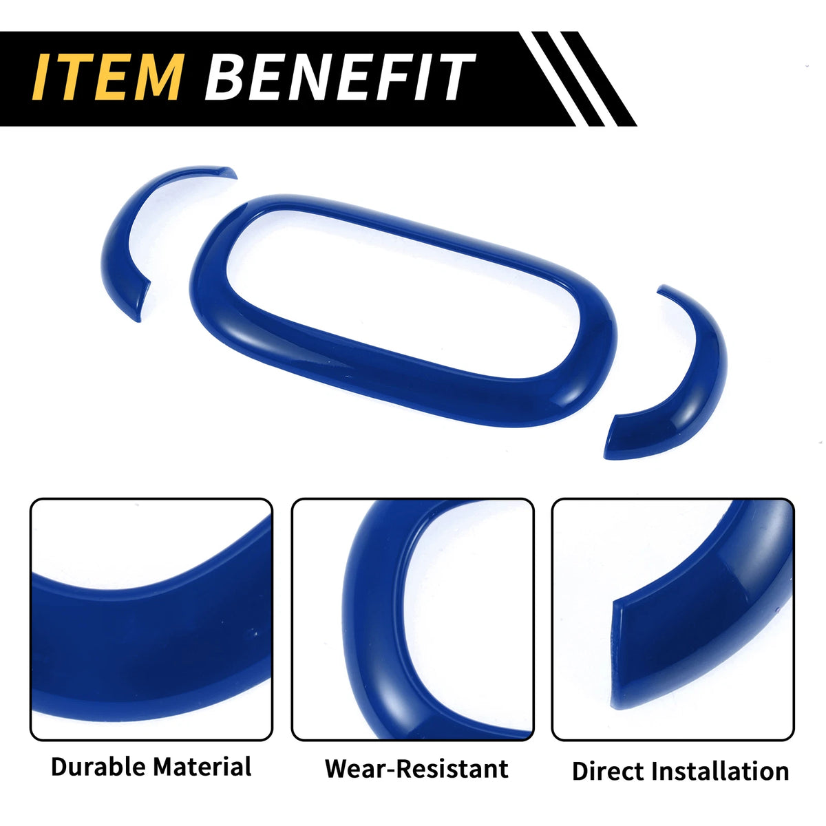 Yellow Front Rear Roof Reading Light Trim Covers for Jeep Wrangler JK (2007-2018)