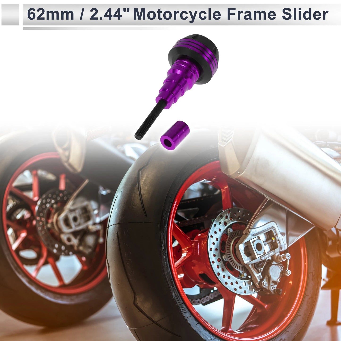 20mm Aluminum Alloy Plastic Motorcycle Slider Frame Purple