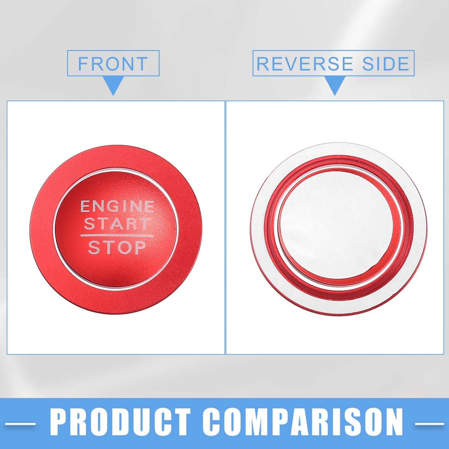 3 x Media Volume Switch Knob Engine Start Button Cover for Honda Civic (2022)