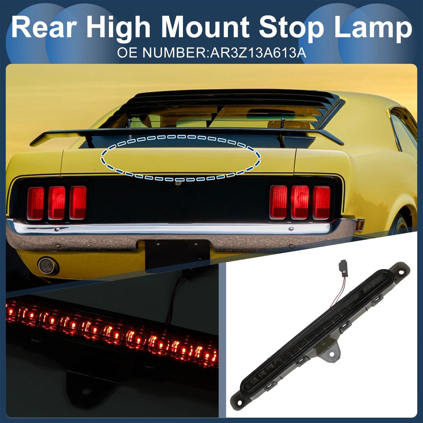 LED Third Brake Light for Ford Mustang (2010-2014) Black Housing