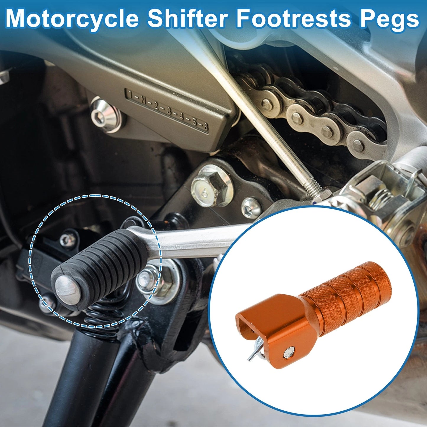 Shifter Footrests Pegs 1 Pc Orange for Suzuki RM-Z