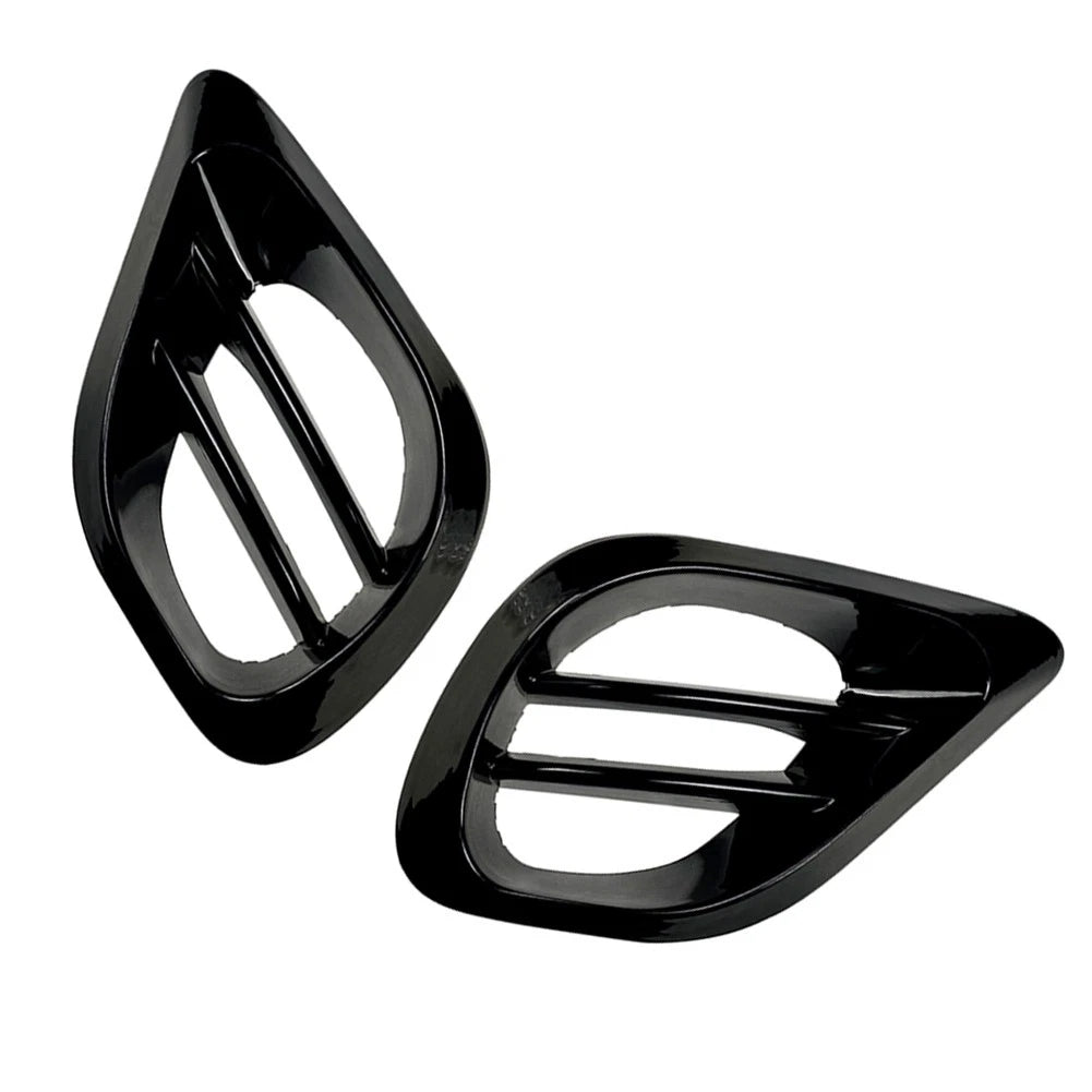 Black Front Bumper Fog Grill Air Vent Trim for Mercedes Benz W213 E-Class (2020+)