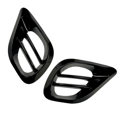 Black Front Bumper Fog Grill Air Vent Trim for Mercedes Benz W213 E-Class (2020+)