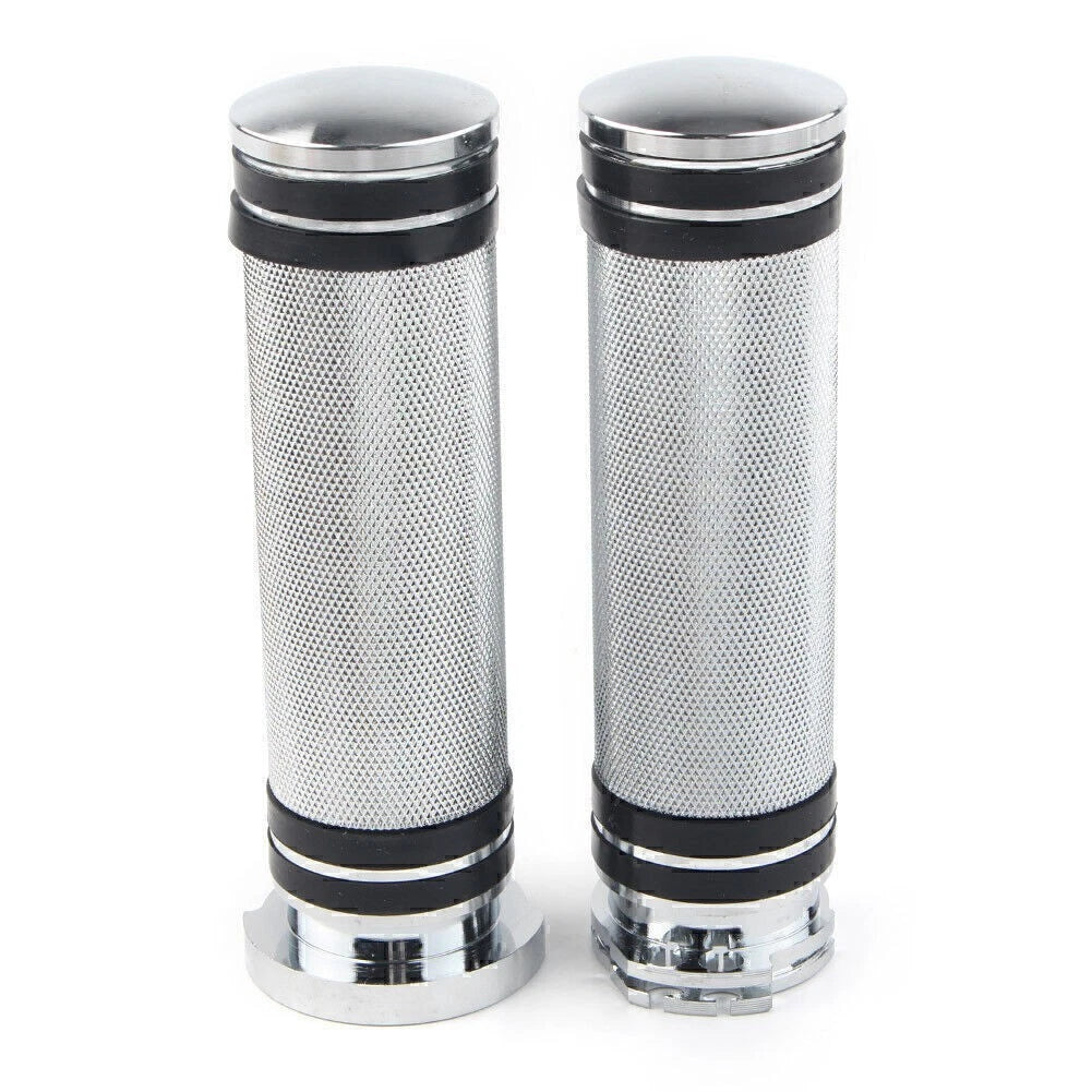 1 Inch Chrome Handlebar Hand Grips for Sportster Dyna Softail Touring V-Rod