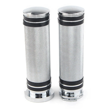 1 Inch Chrome Handlebar Hand Grips for Sportster Dyna Softail Touring V-Rod