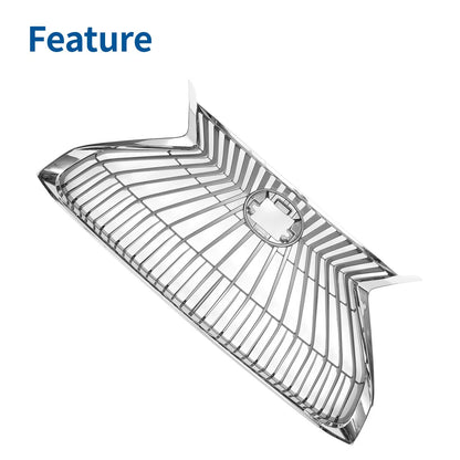 Hood Bumper Grille for Lexus ES350 (2019-2021) Chrome Silver Tone