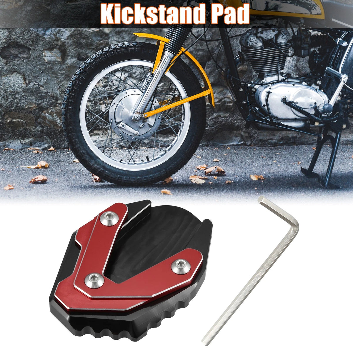 Set / Kickstand Pad Side Stand Red for Suzuki Jixer 250 SF (2018–2023)