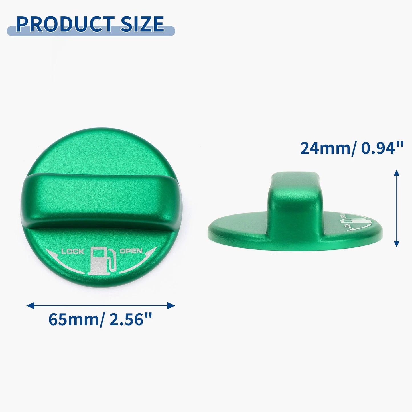 Metal Gas Fuel Tank Cap Cover Trim Sticker Green for Toyota Hiace (2005-2023)
