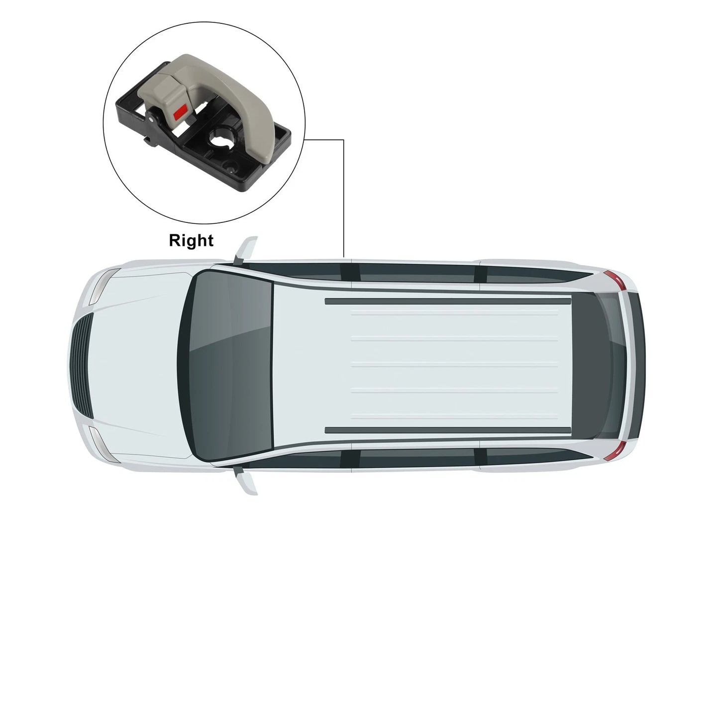 Interior Door Handle for Hyundai Tucson (2016-2023) - Black Beige