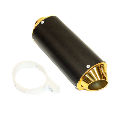 38mm Gold Alloy Exhaust Muffler + Clamp for 125cc 140cc 150cc Dirt Bike