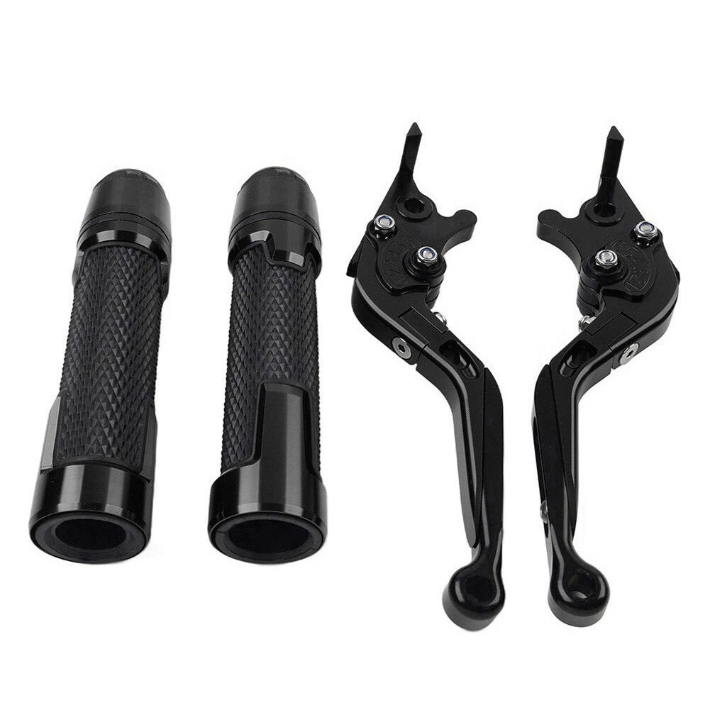 Black Extendable Brake Clutch Levers Grips Set for Suzuki GSXS125 (2017-2023)