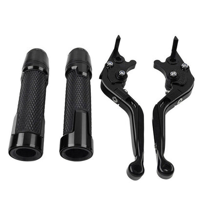 Black Extendable Brake Clutch Levers Grips Set for Suzuki GSXS125 (2017-2023)
