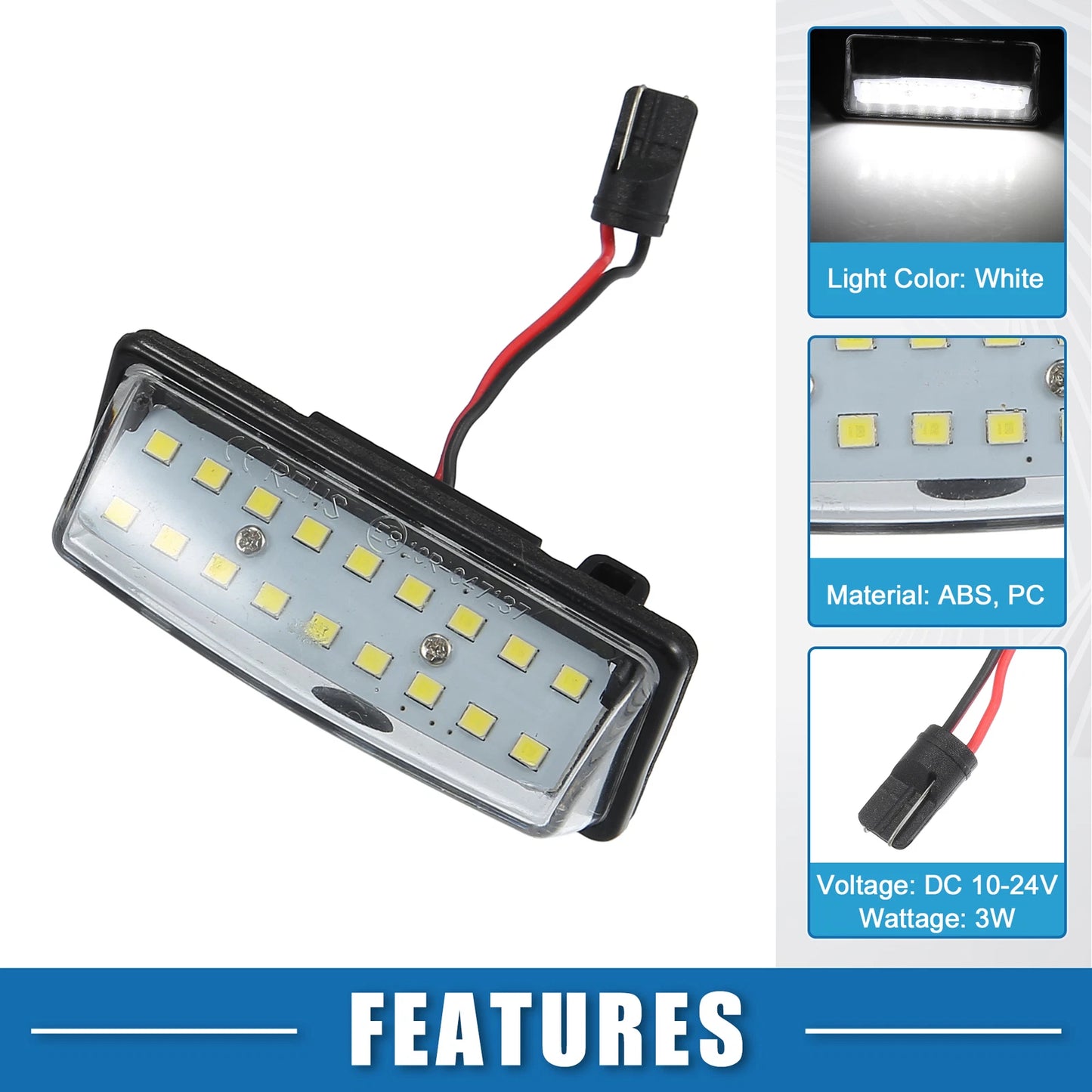 White 3528SMD LED License Plate Lights for Nissan Altima (2016-2018)