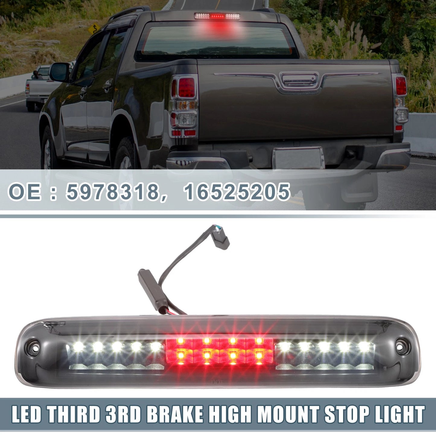 High Mount Stop Light for Chevrolet Silverado 1500/2500 Smoked Lens