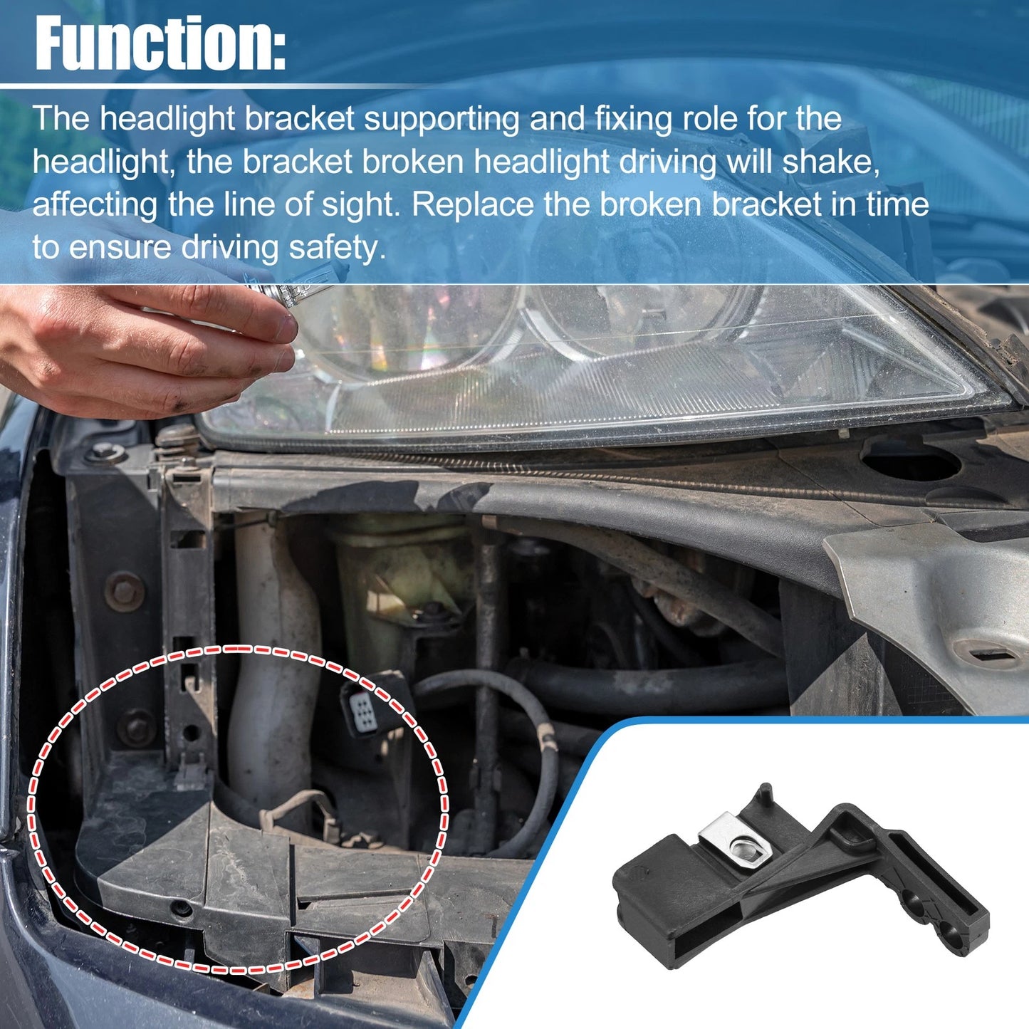 Front Left Headlight Support Bracket for Ford Fusion, Lincoln MKZ (2013-2020)