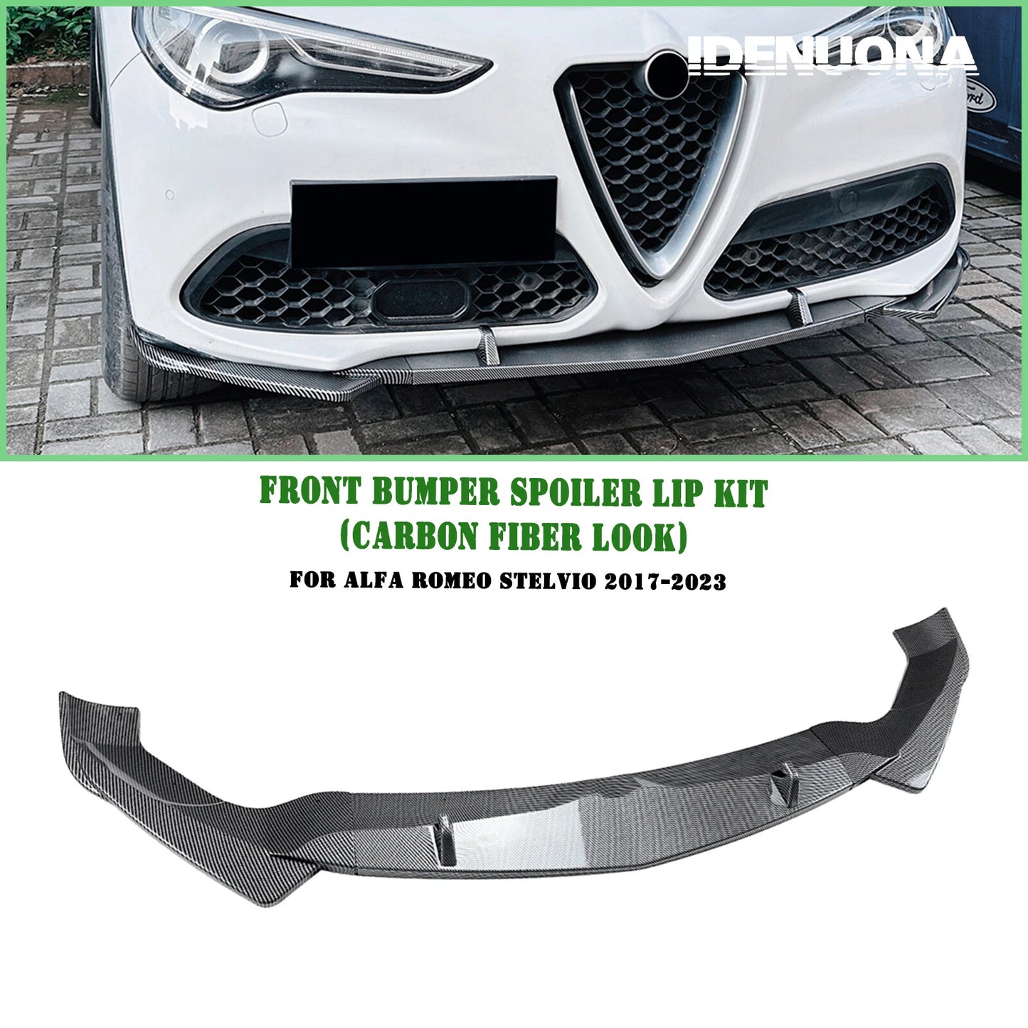 Front Bumper Spoiler Lip for Alfa Romeo Stelvio (2017-2025)