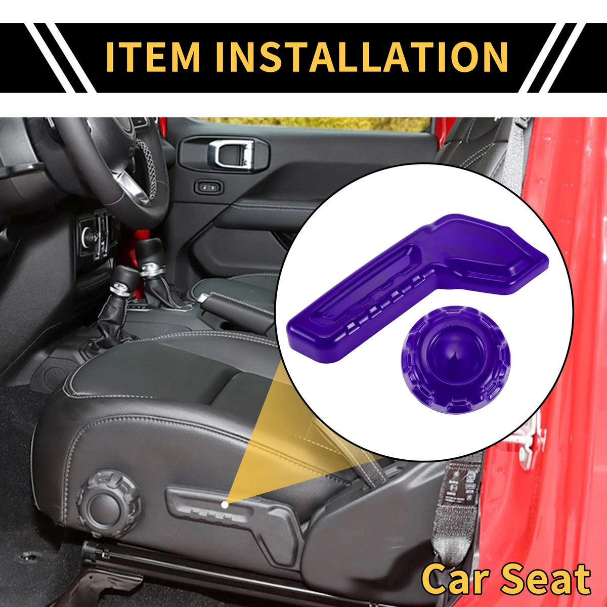 Seat Adjustment Button Cover Trim for Jeep Gladiator JT (2018-2024) Purple
