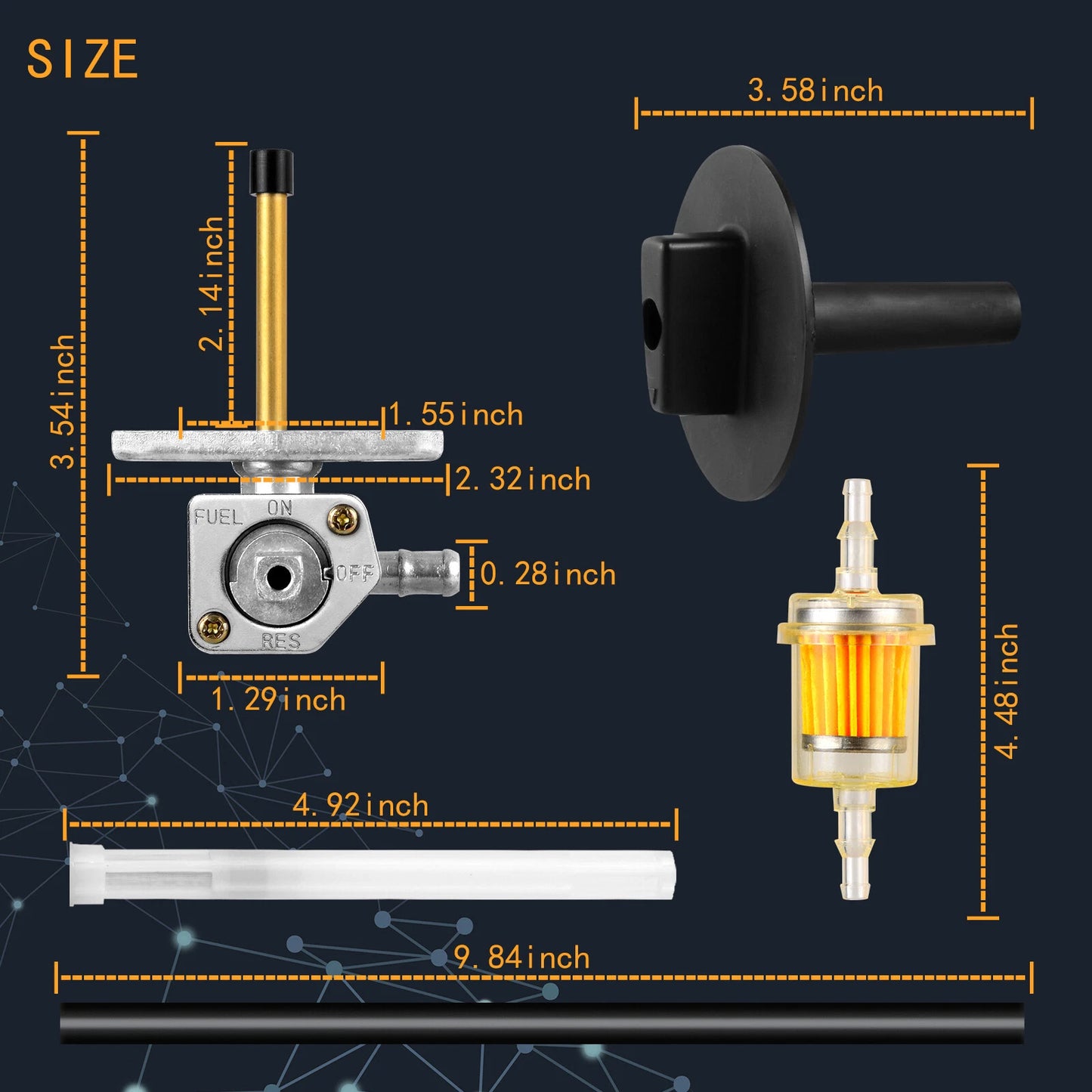 Fuel Valve Petcock & Lever Screw for Honda Rancher 420 TRX420 (2007–2013)
