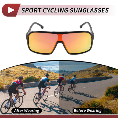 1 Set Motorcycle Riding Goggles Red Lens Black Red Frame Triacetyl Cellulose PC