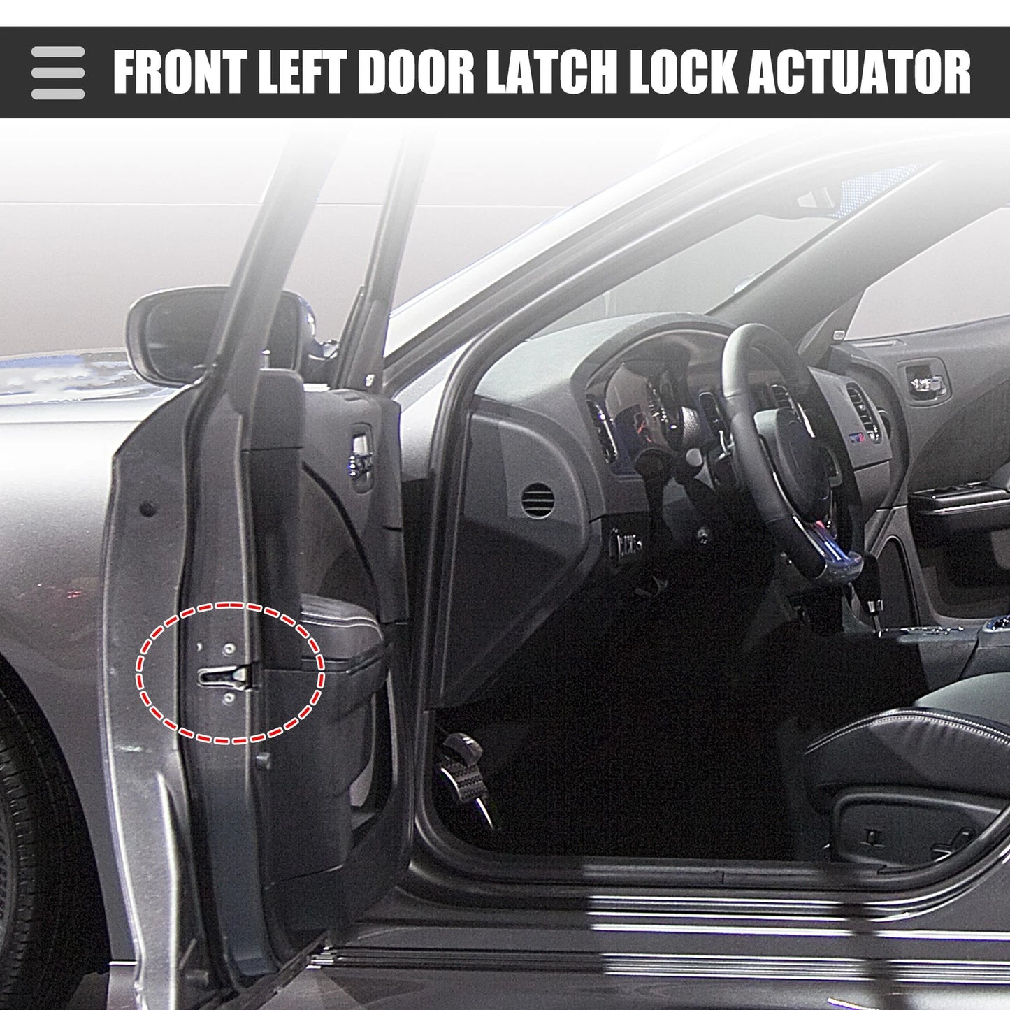 Metal Front Left Door Latch Lock Actuator for Dodge Challenger (2011-2014)