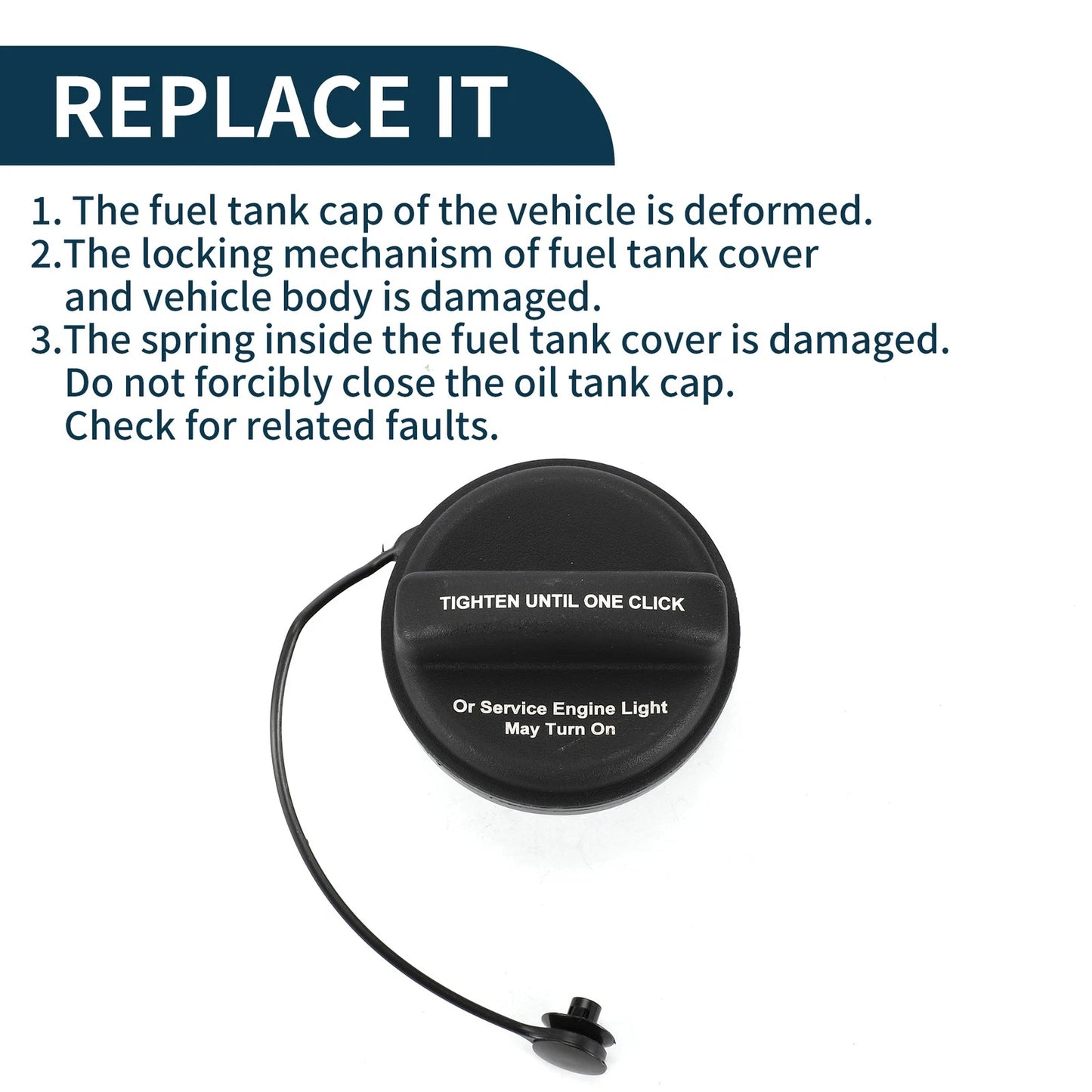 Gas Fuel Cap for Buick Cascada Black White (2016-2019)