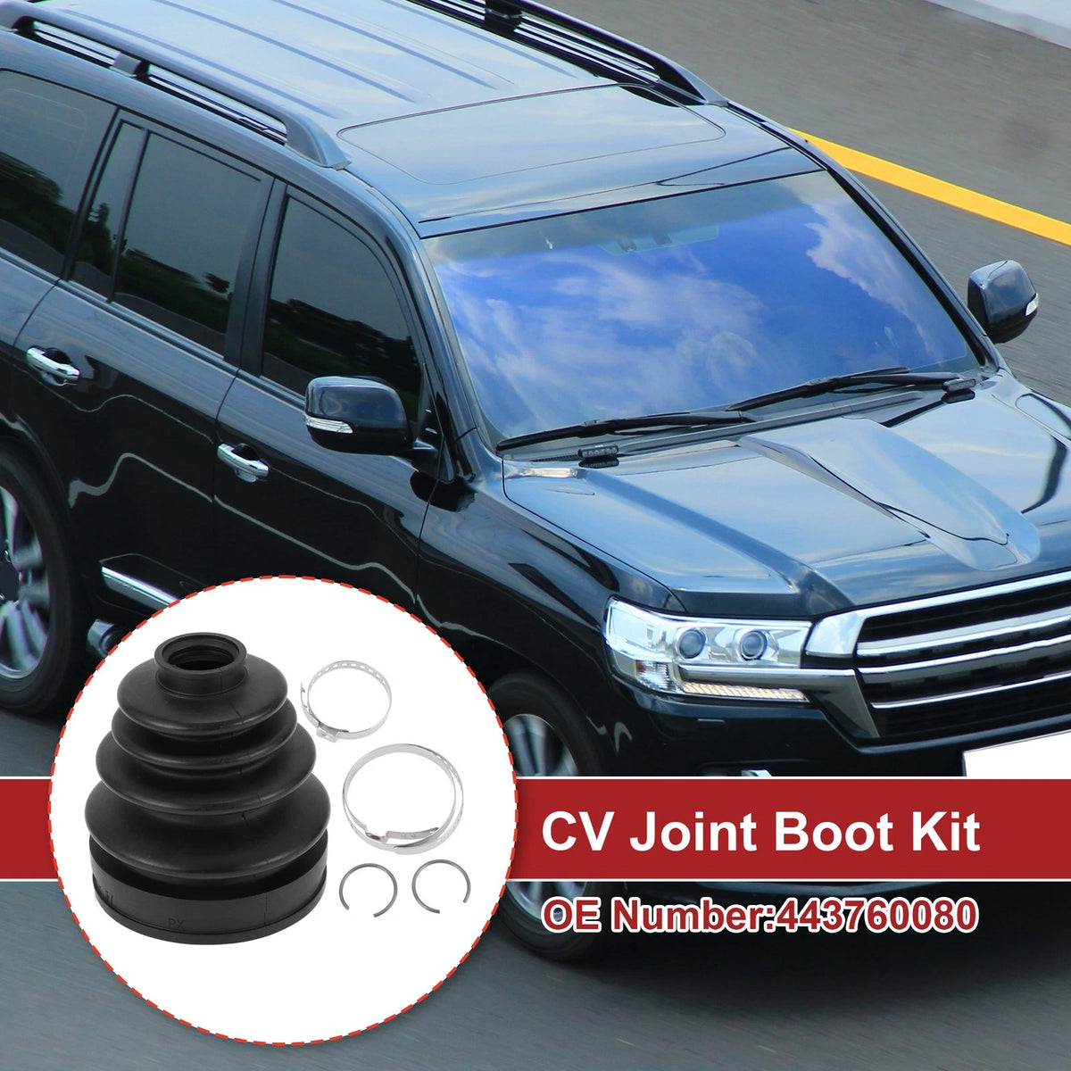 Inner CV Joint Boot Kit w/ Clamps for Toyota Land Cruiser (1998-2007)