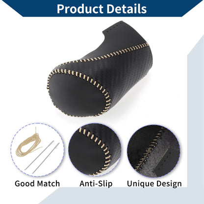 Gear Shift Knob Cover for Chevrolet Malibu Black Carbon Fiber Beige