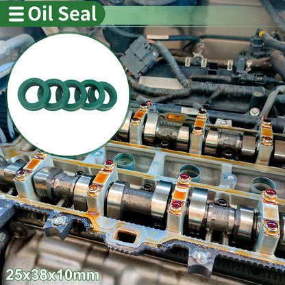 Oil Seal 25x38x10mm Green Seal Ring Rotary Shaft Seal TPU 5 Pcs
