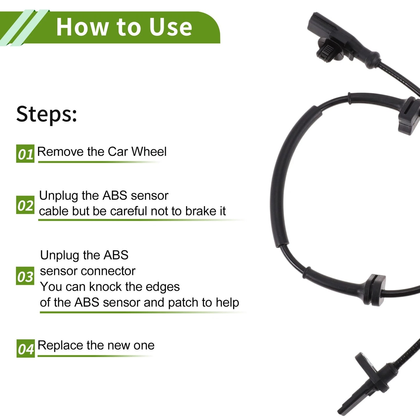 LR ABS Wheel Speed Sensor for Ford Fiesta (2011)