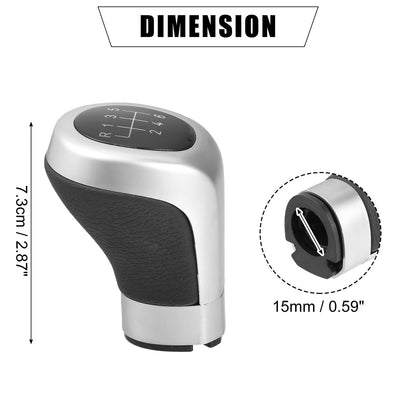 6 Speed Gear Shift Knob Head Black Silver for BMW 1 3 Series (1982-2013)
