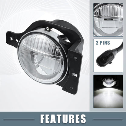 4 Inch LED Fog Lights for Jeep Wrangler JL JLU (2018-2023) - 1 Pair