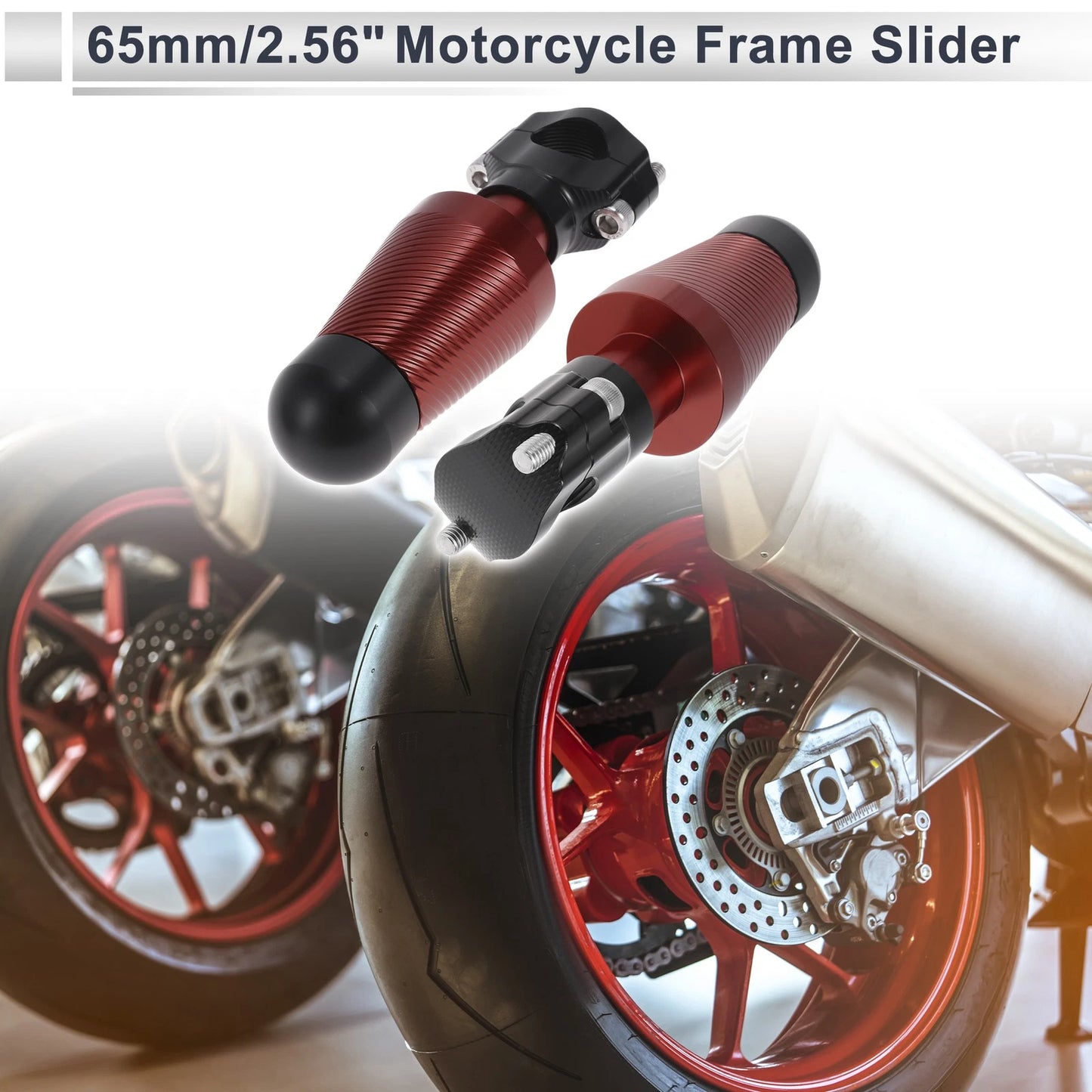 2 x Aluminum Alloy Motorcycle Slider Frame Red
