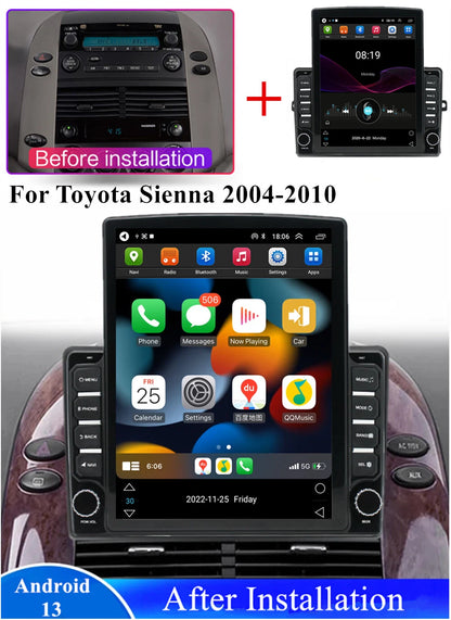 9.7" Vertical Android 13 Stereo Radio GPS for 2004-2010 Toyota Sienna