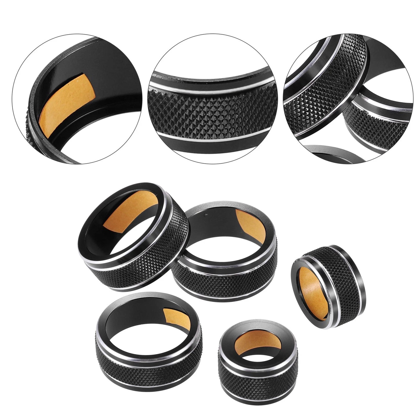 AC Air Conditioner Switch Knob Covers for Toyota Camry (2017) - 5 Pcs Black