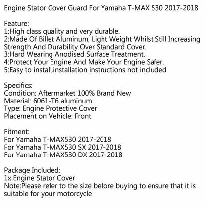 Engine Cover for Yamaha T-MAX 530 TMAX530 SX (2017-2018) Silver