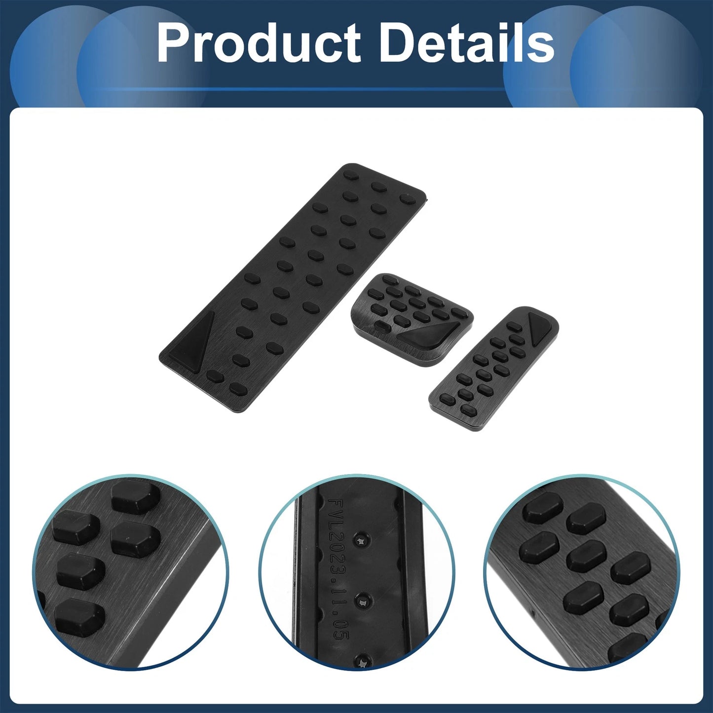 3 Pcs Automatic Foot Accelerator Pedal Covers for Jeep Grand Cherokee (2023)