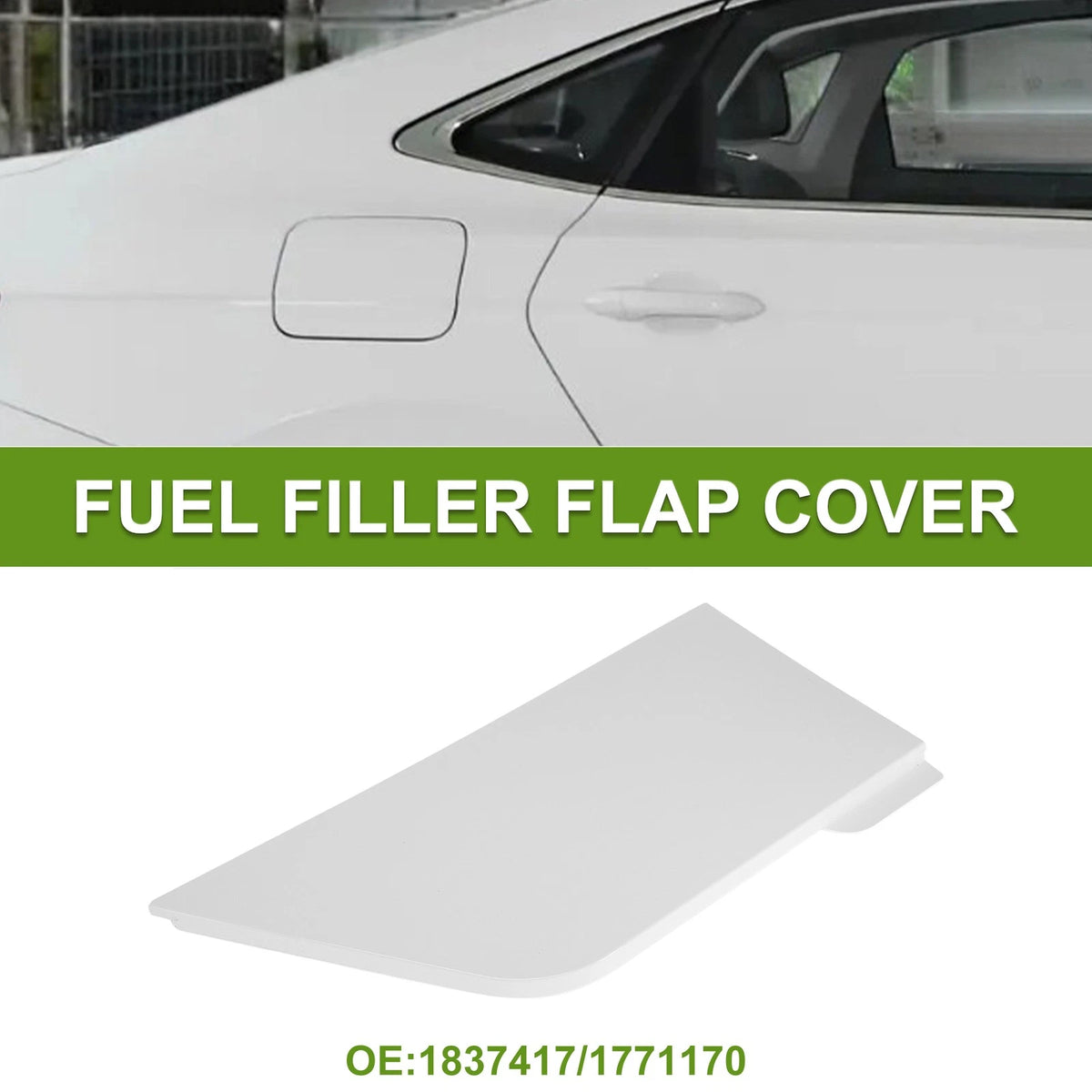 Fuel Tank Door Cap for Ford Transit Custom (2012-2016) - White Gas Tank Flap