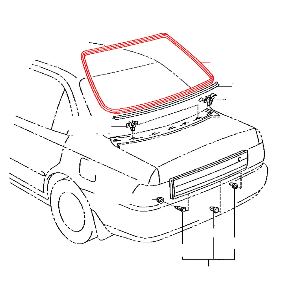 Chrome Rear Windshield Moulding for Toyota Corolla 1991-1997
