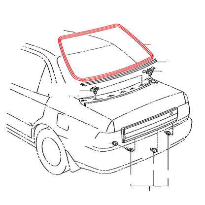 Chrome Rear Windshield Moulding for Toyota Corolla 1991-1997