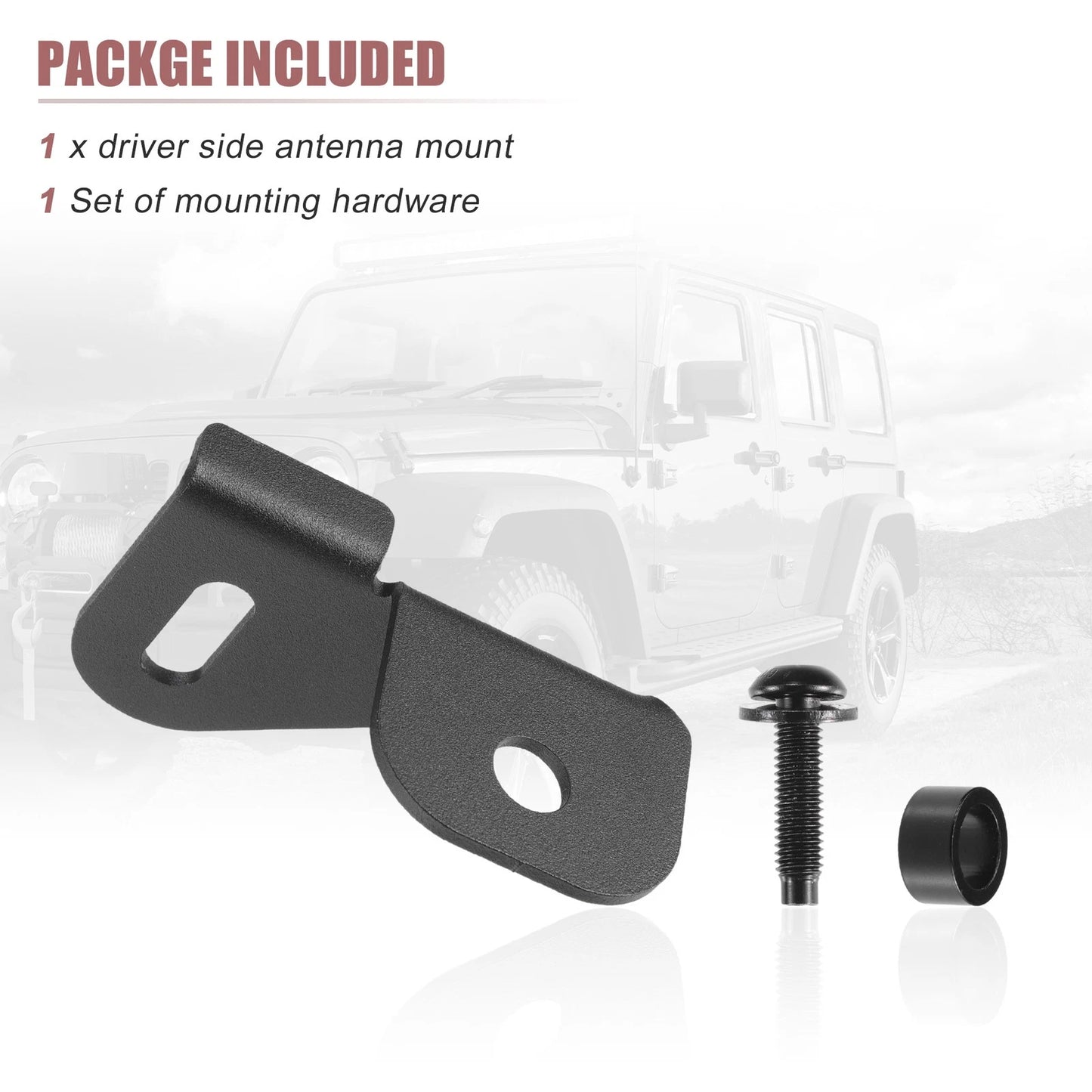 Car Antenna Mount Bracket Holder for Jeep Wrangler JL JLU JT (2018-2022)