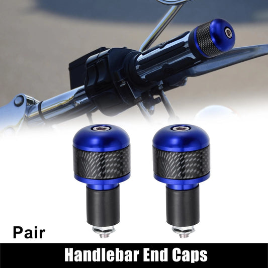 1 Pair Blue Carbon Fiber Pattern Handlebar Ends Plug Cap for Motorcycle