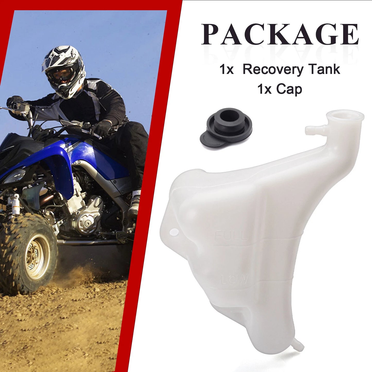 Overflow Coolant Recovery Tank & Cap for Yamaha Raptor 700 700R YFM700R (2006–2024)