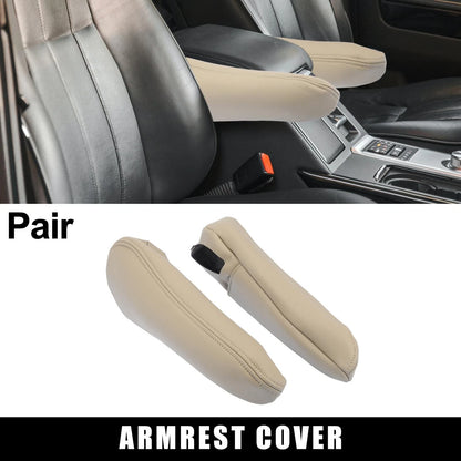 Beige Microfiber Leather Front Seat Armrest Cover for Toyota Sienna (2011-2023)