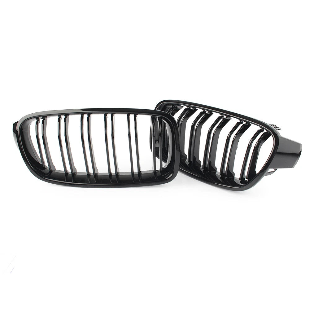 Dual Slat Gloss Black Grills for BMW 3-Series F30 F35 (2012-2016)