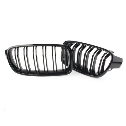 Dual Slat Gloss Black Grills for BMW 3-Series F30 F35 (2012-2016)